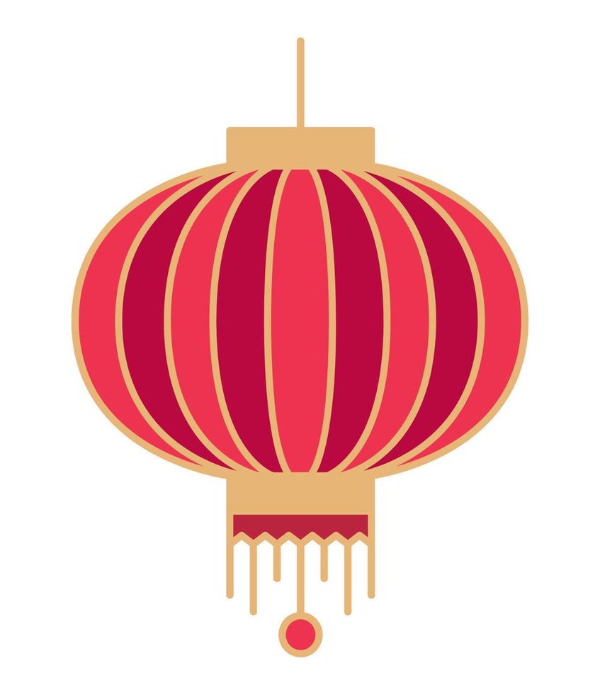 lâmpada chinesa vermelha vetor