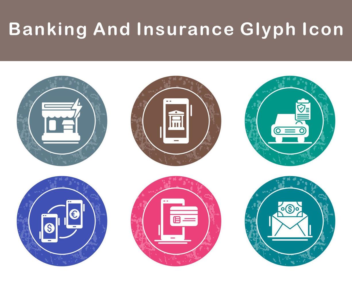 bancário e proteção vetor ícone conjunto