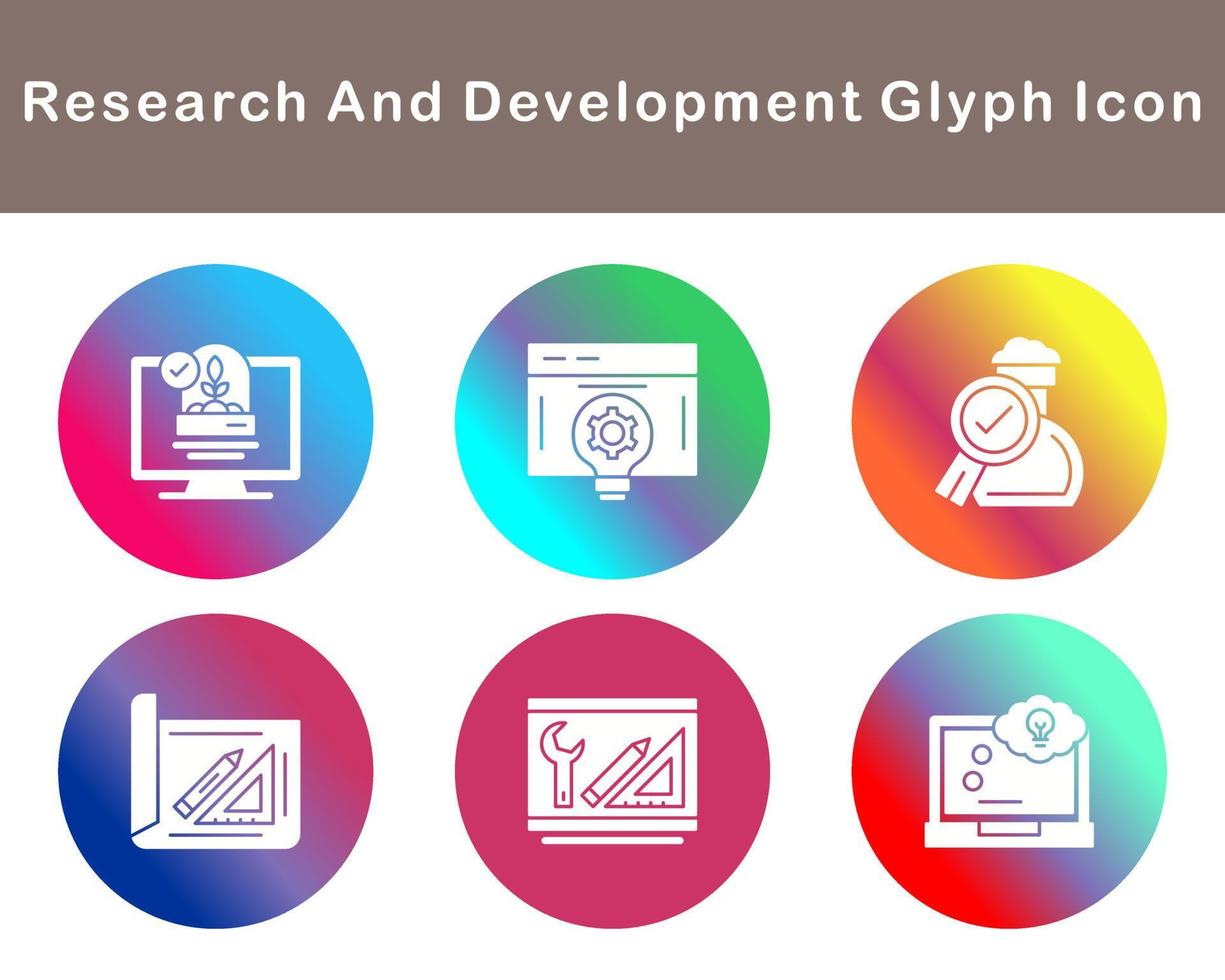 pesquisa e desenvolvimento vetor ícone conjunto
