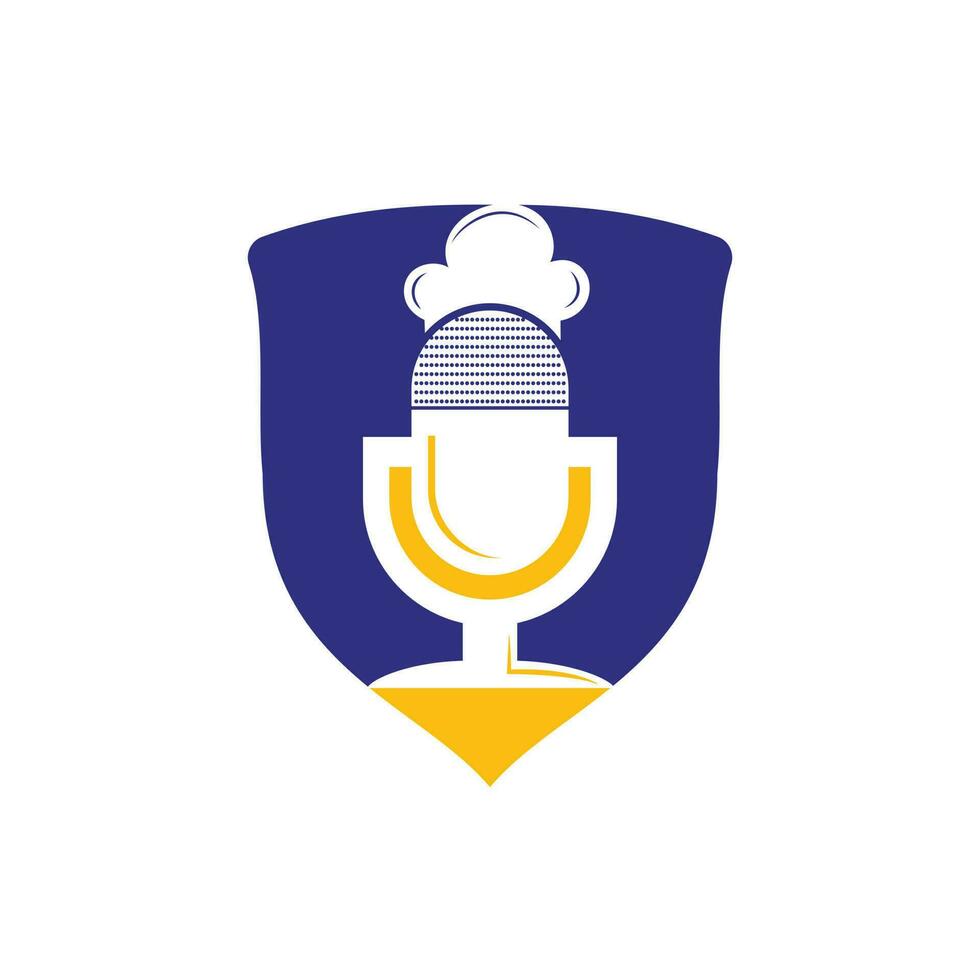 chefe de cozinha podcast vetor logotipo Projeto modelo.