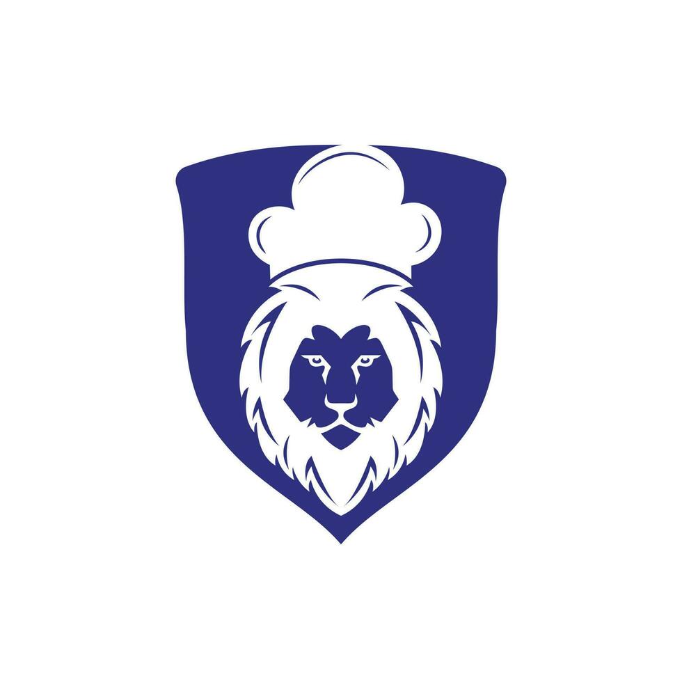 modelo de design de logotipo de vetor de leão chef. conceito de logotipo de restaurante de comida.