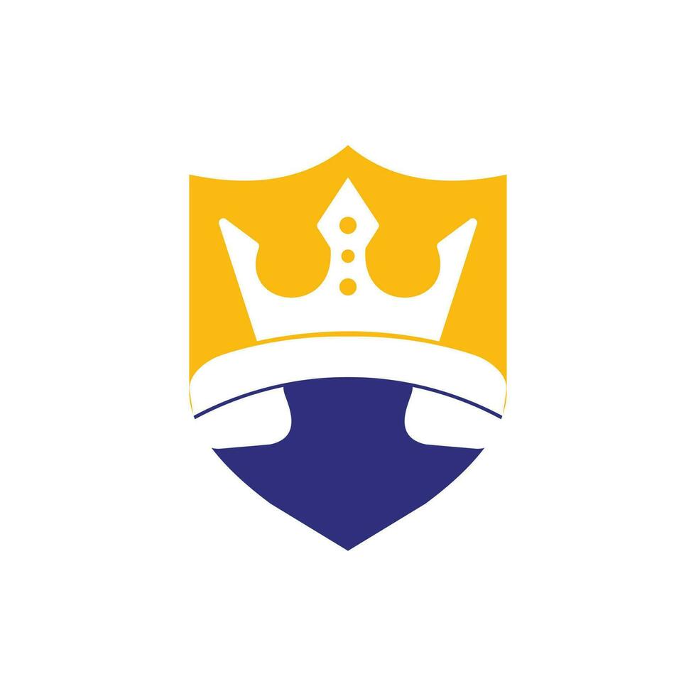design de logotipo de vetor de chamada rei. design de ícone de monofone e coroa.