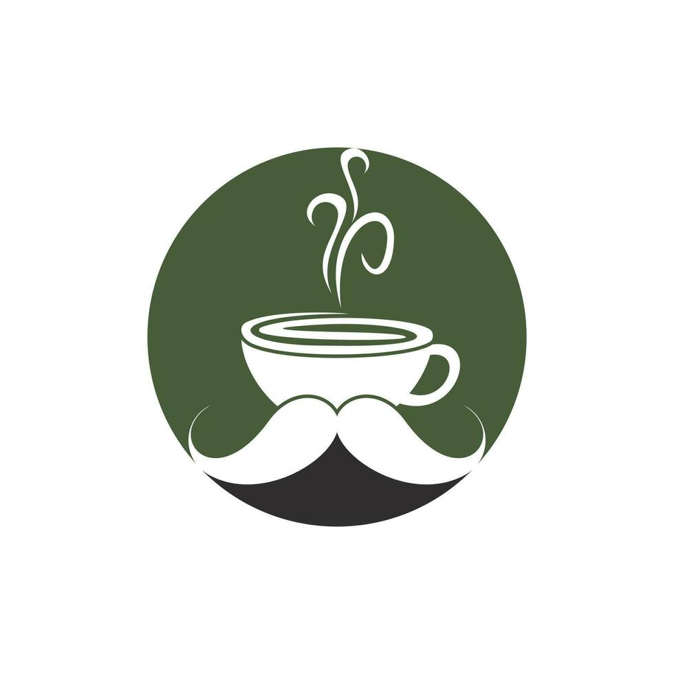 bigode café vetor logotipo Projeto modelo. criativo café fazer compras logotipo conceito.