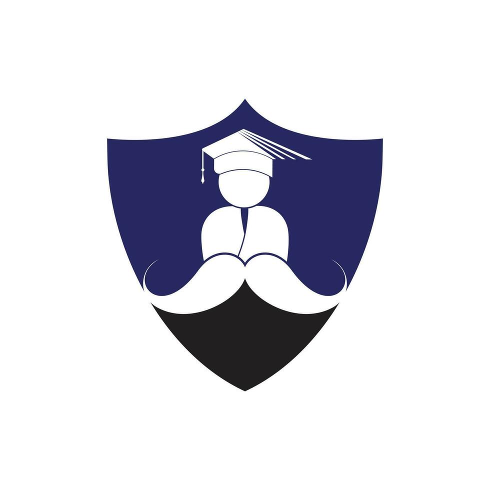 Forte Educação logotipo Projeto modelo. aluna com bigode ícone Projeto. vetor