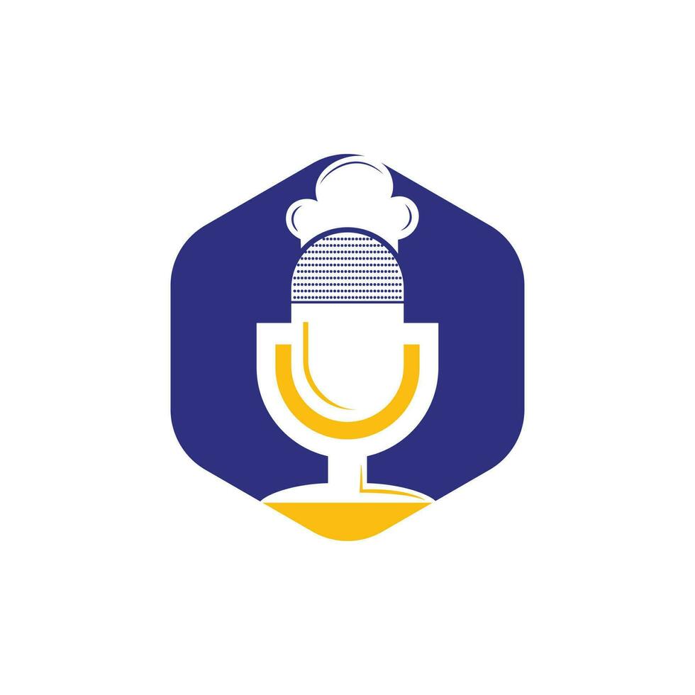 chefe de cozinha podcast vetor logotipo Projeto modelo.