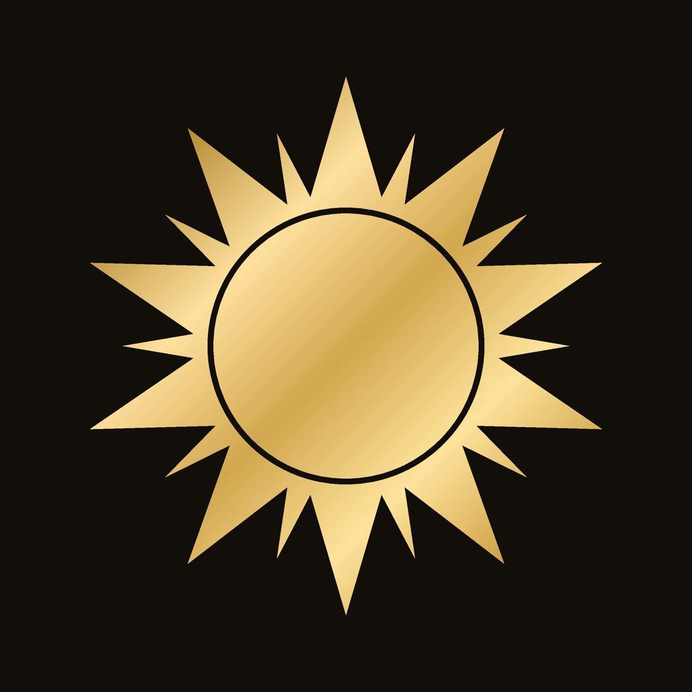 dourado celestial Sol ícone logotipo. simples moderno abstrato Projeto para modelos, impressões, rede, social meios de comunicação Postagens vetor