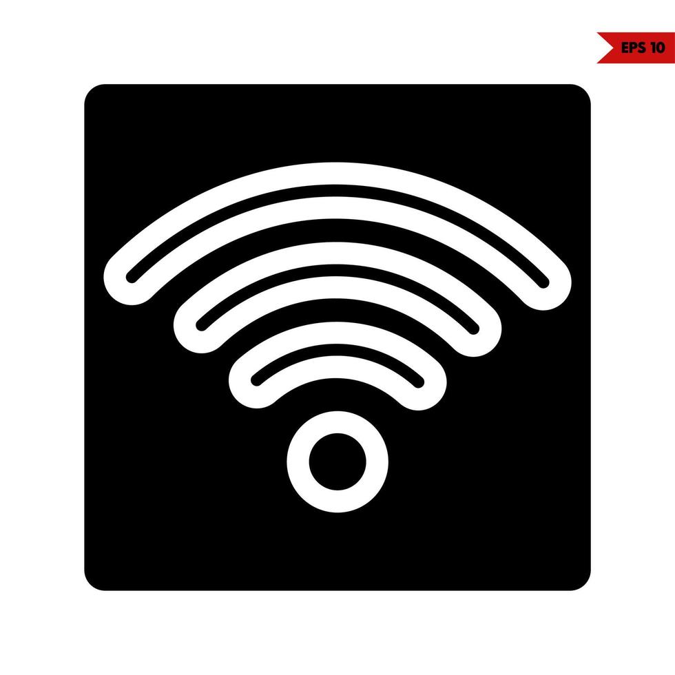 rede Wi-fi dentro quadro, Armação glifo ícone vetor