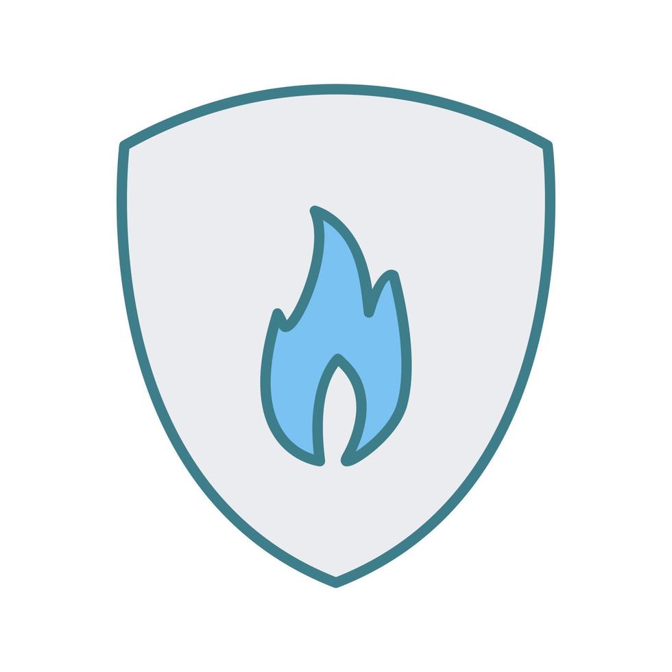 ícone de vetor de escudo de fogo exclusivo