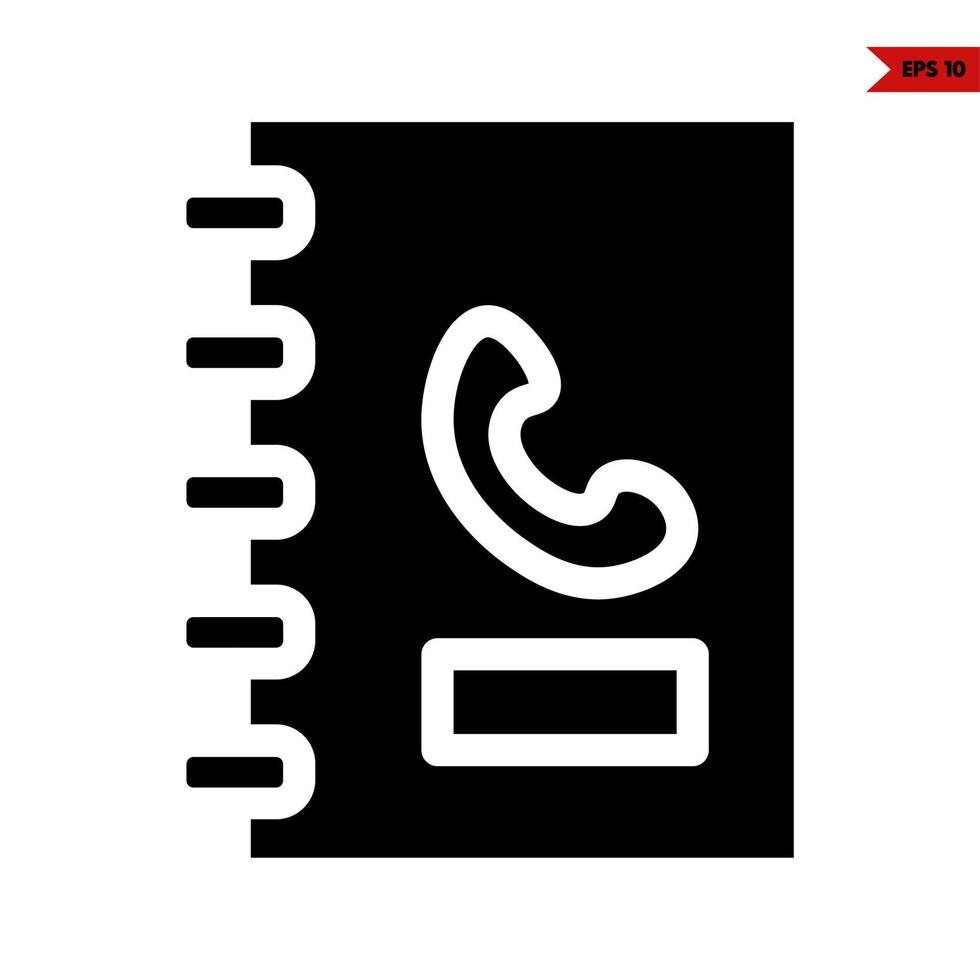 ícone de glifo do livro de contatos vetor