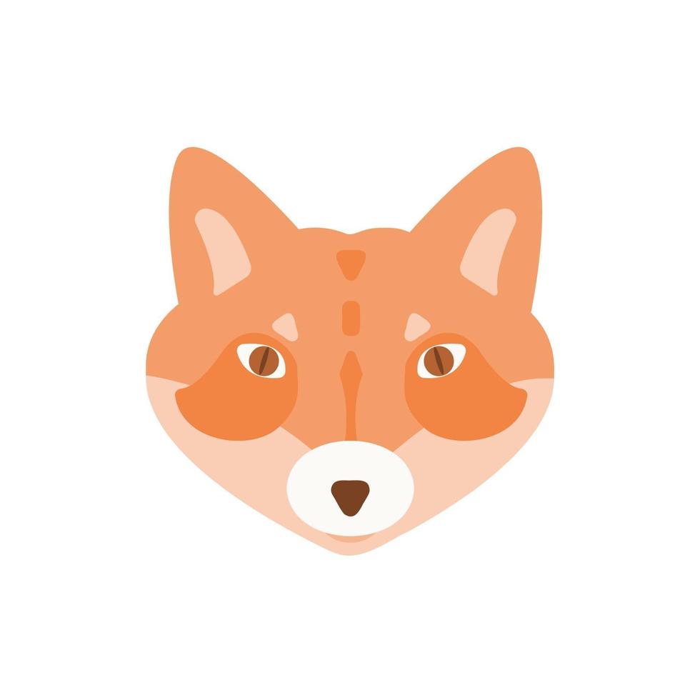 imagem plana de vetor de uma raposa em um fundo branco. estilo cartoon, logotipo