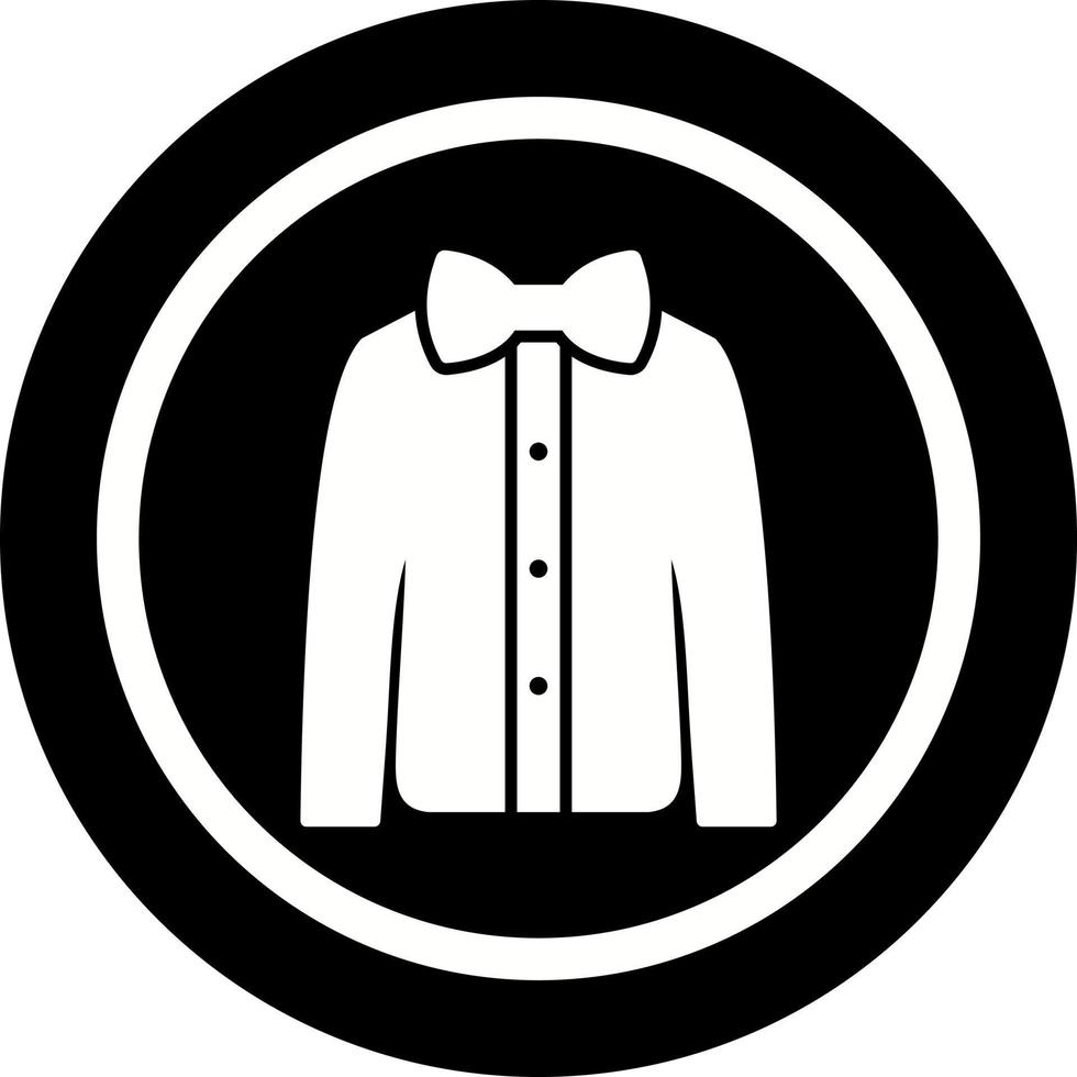 camisa com ícone de vetor de arco