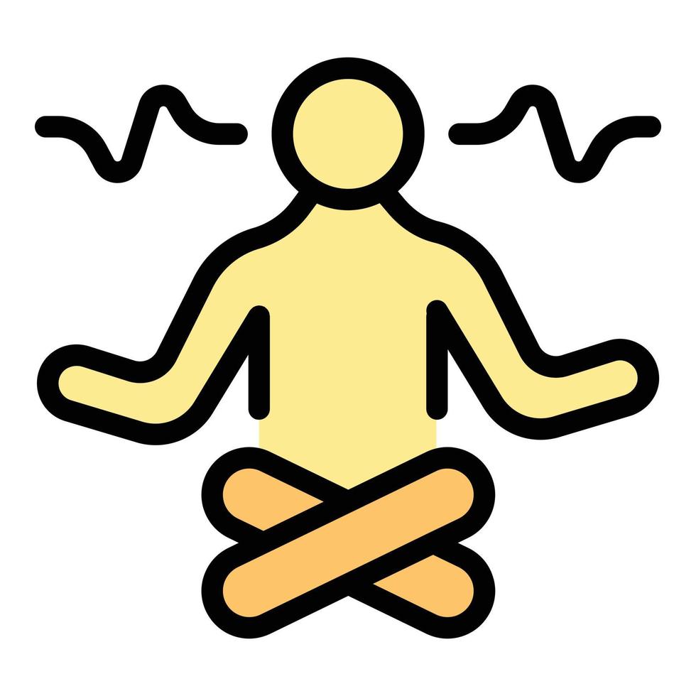 meditação prática ícone vetor plano