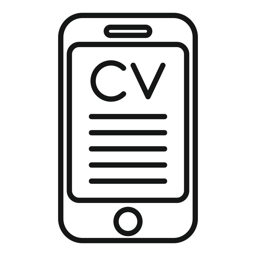 Smartphone cv ícone esboço vetor. humano trabalhos vetor