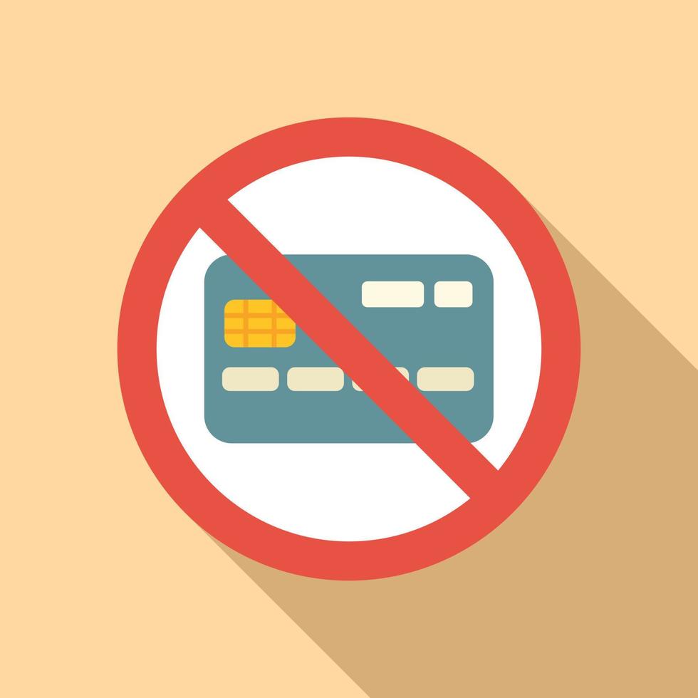 restrito crédito cartão ícone plano vetor. Forma de pagamento erro vetor
