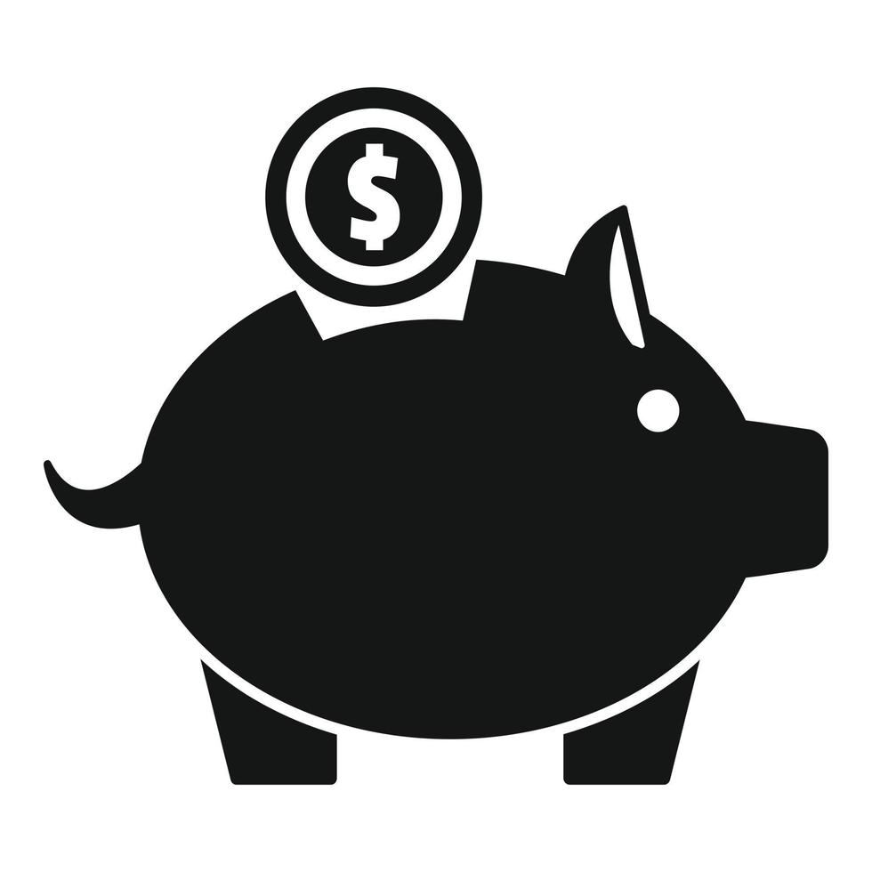 porquinho banco compensação ícone simples vetor. dinheiro recompensa vetor