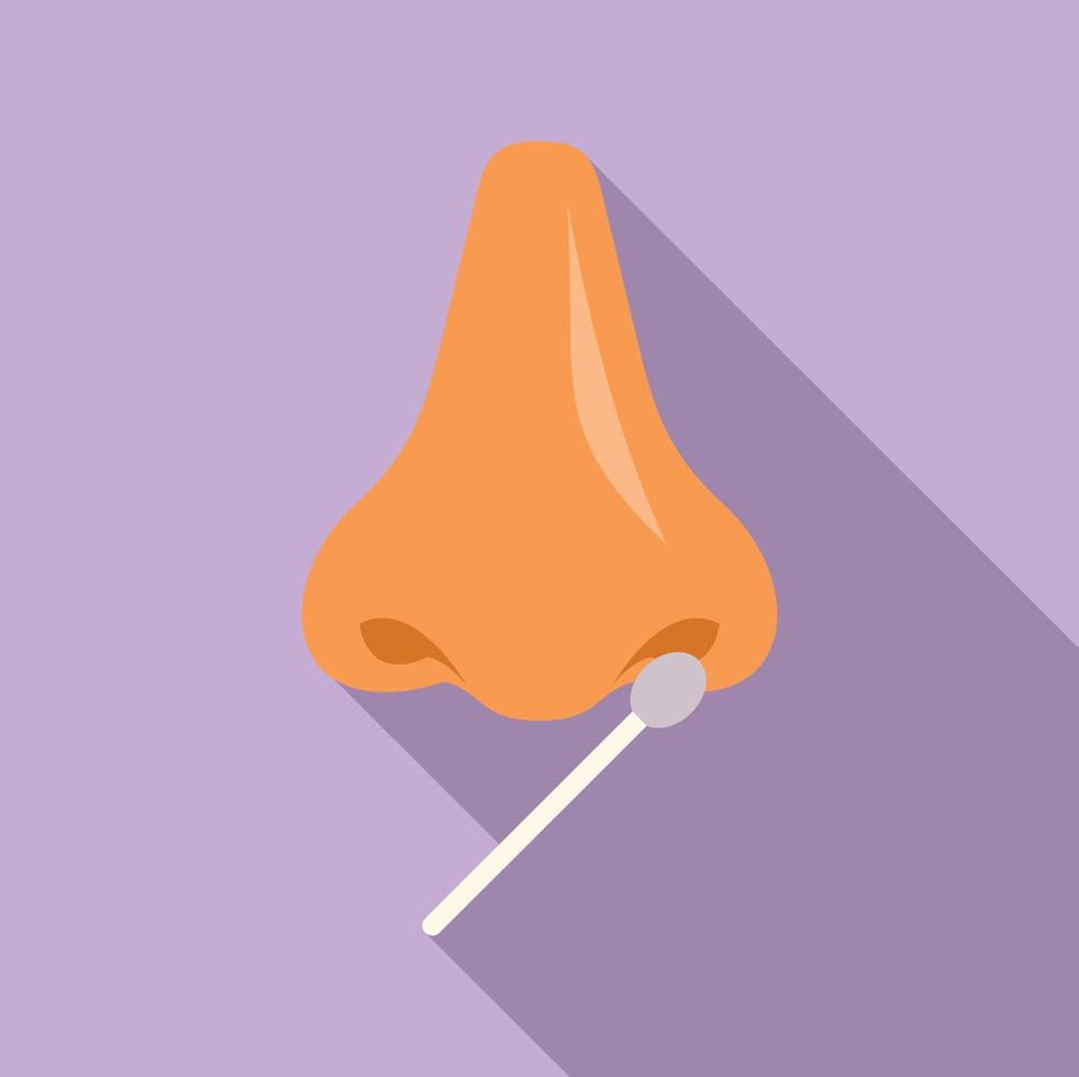 clínica nariz cotonete ícone plano vetor. cobiçado teste vetor
