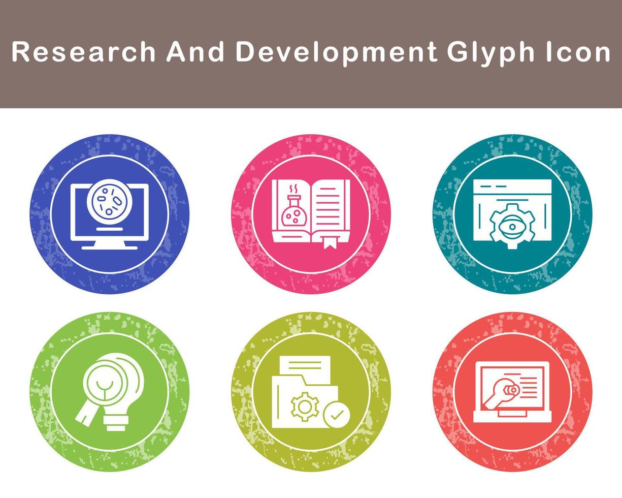 pesquisa e desenvolvimento vetor ícone conjunto