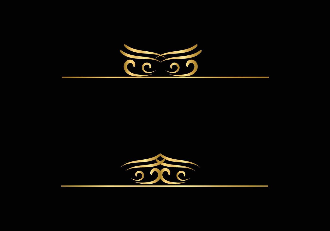 dourado caligráfico Projeto elementos. ouro cardápio e convite fronteira, quadro, divisor, página decoração. vetor