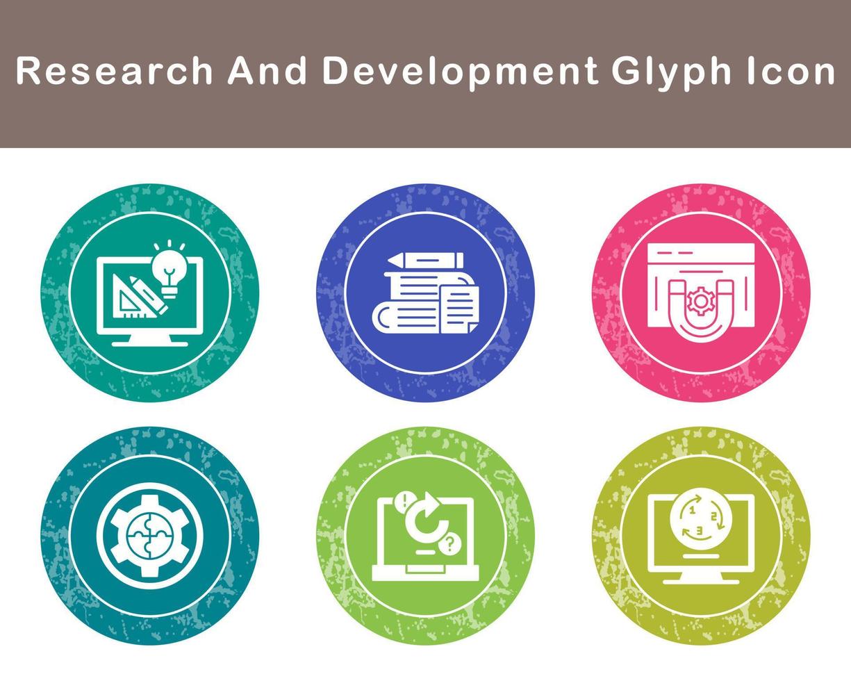 pesquisa e desenvolvimento vetor ícone conjunto