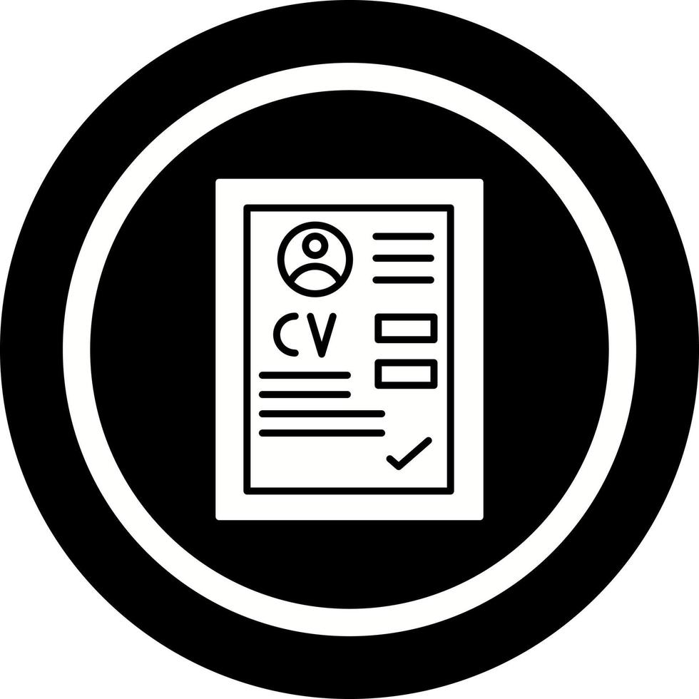 ícone de vetor de cv