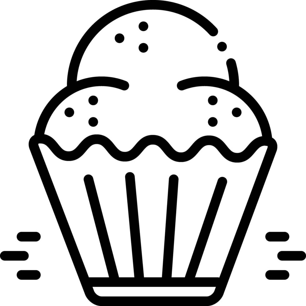 ícone de linha para cupcake vetor