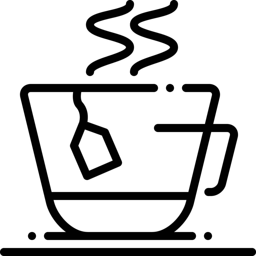 ícone de linha para xícara de saquinho de chá vetor