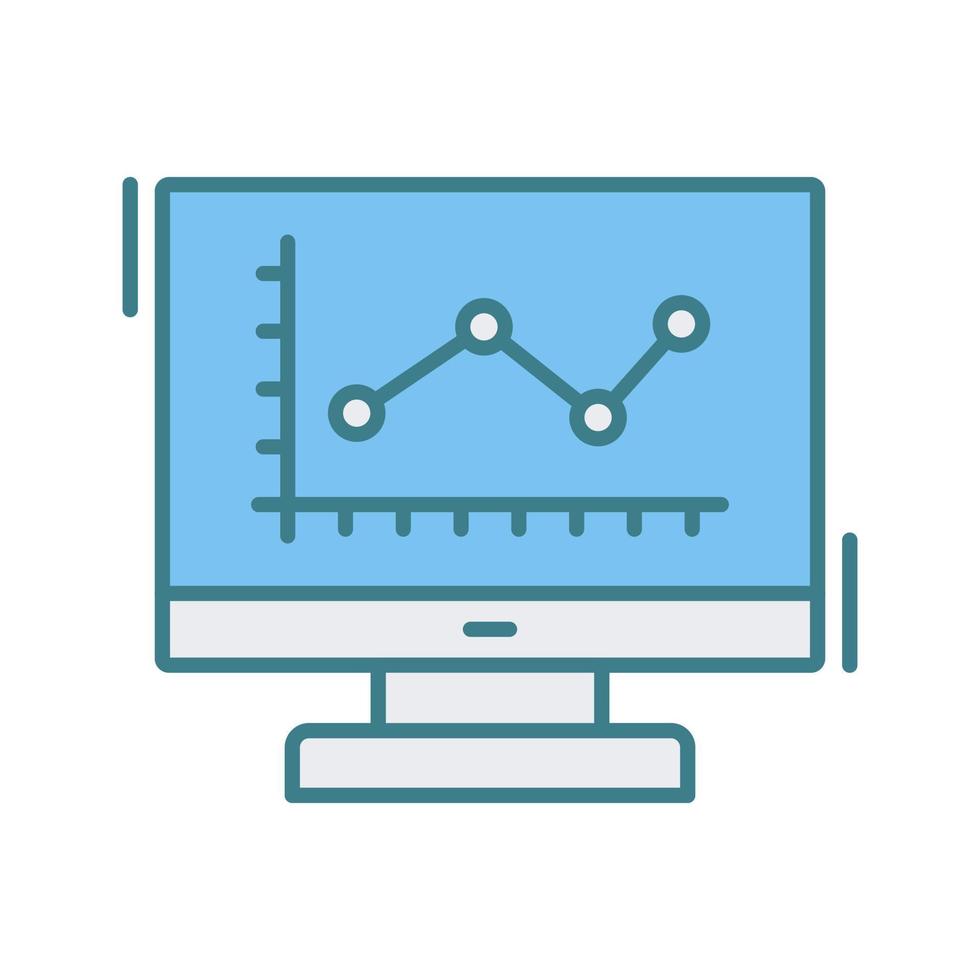 ícone de vetor de gráfico de linha