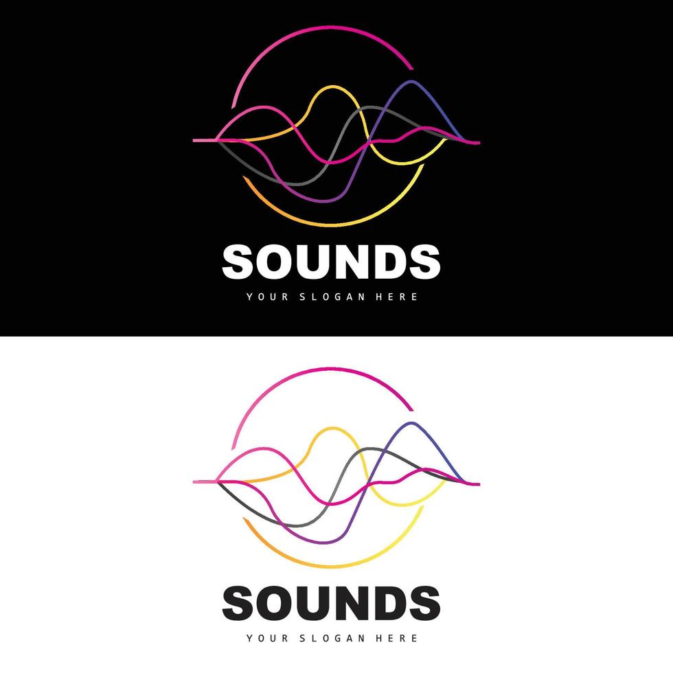 logotipo de onda sonora, design de equalizador, vibração de onda de música, ícone vetorial simples com estilo de linha vetor