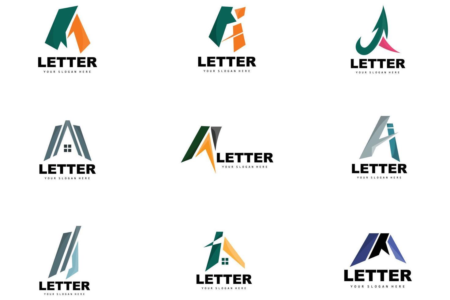 um logotipo de carta, vetor de logotipo de carta, design de marca de produto, iniciais da empresa, construção, educação