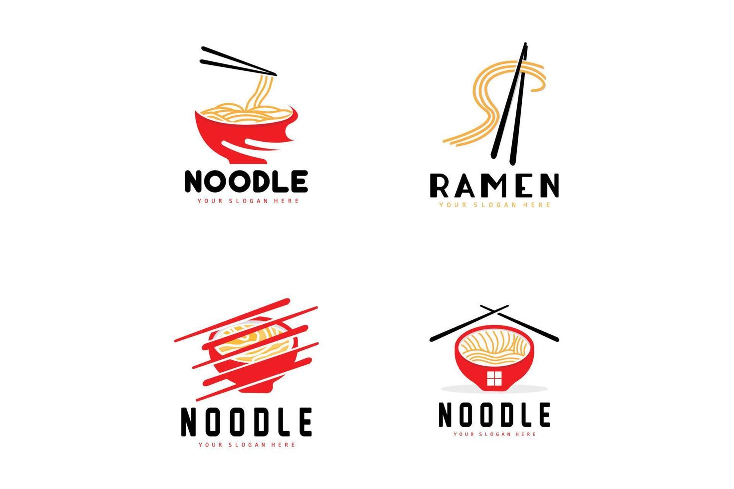 logotipo de macarrão, vetor de ramen, comida chinesa, design de marca de restaurante de fast food, marca de produto, café, logotipo da empresa