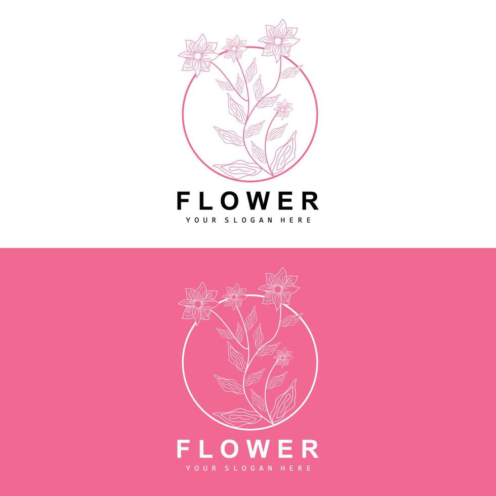 simples botânico folha e flor logotipo, vetor natural linha estilo, decoração projeto, bandeira, folheto, Casamento convite, e produtos branding