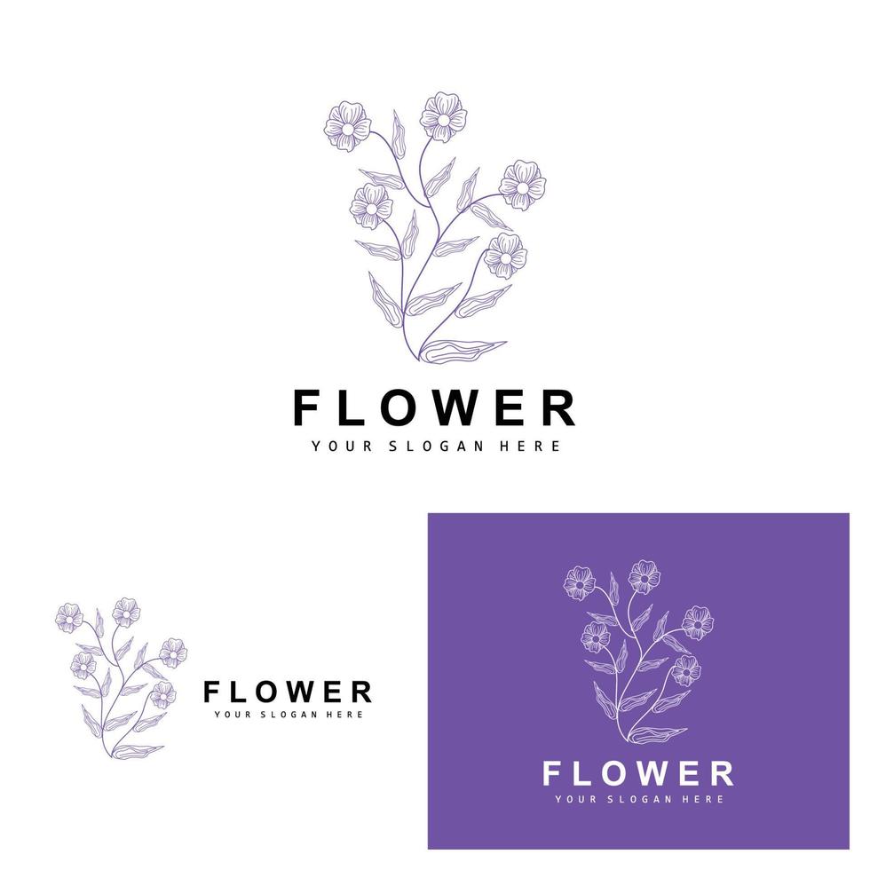 simples botânico folha e flor logotipo, vetor natural linha estilo, decoração projeto, bandeira, folheto, Casamento convite, e produtos branding