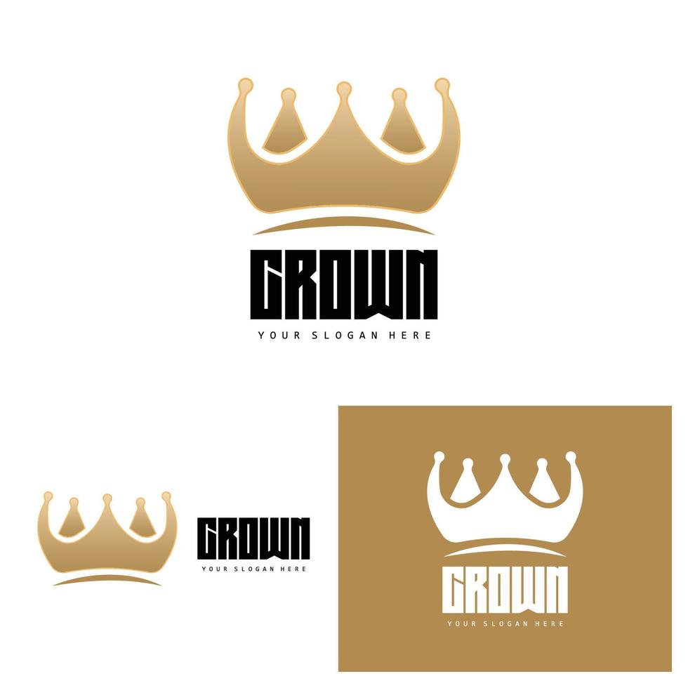 logotipo da coroa, design de ícones de rei e rainha, vetor elegante, simples, ilustração de modelo