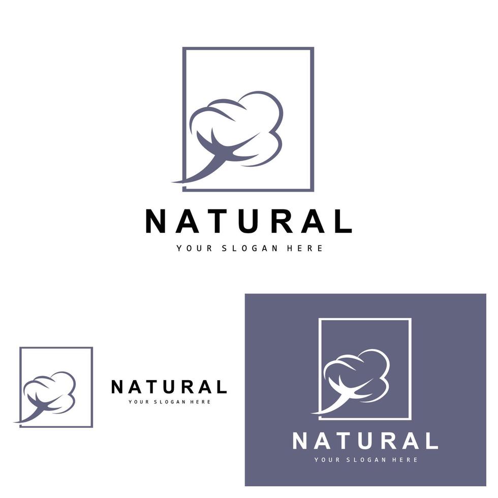 algodão logotipo, natural biológico orgânico plantar projeto, beleza têxtil e roupas vetor, suave algodão flores vetor