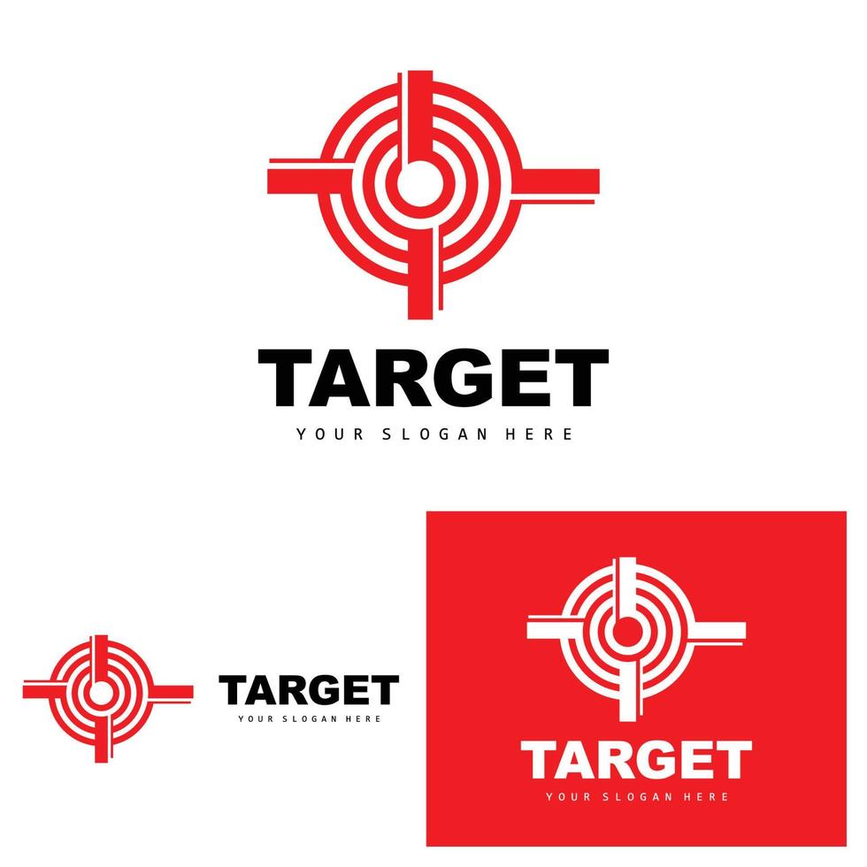 logotipo de alvo, design de tiro de flecha, vetor de ícone de alvo de flecha