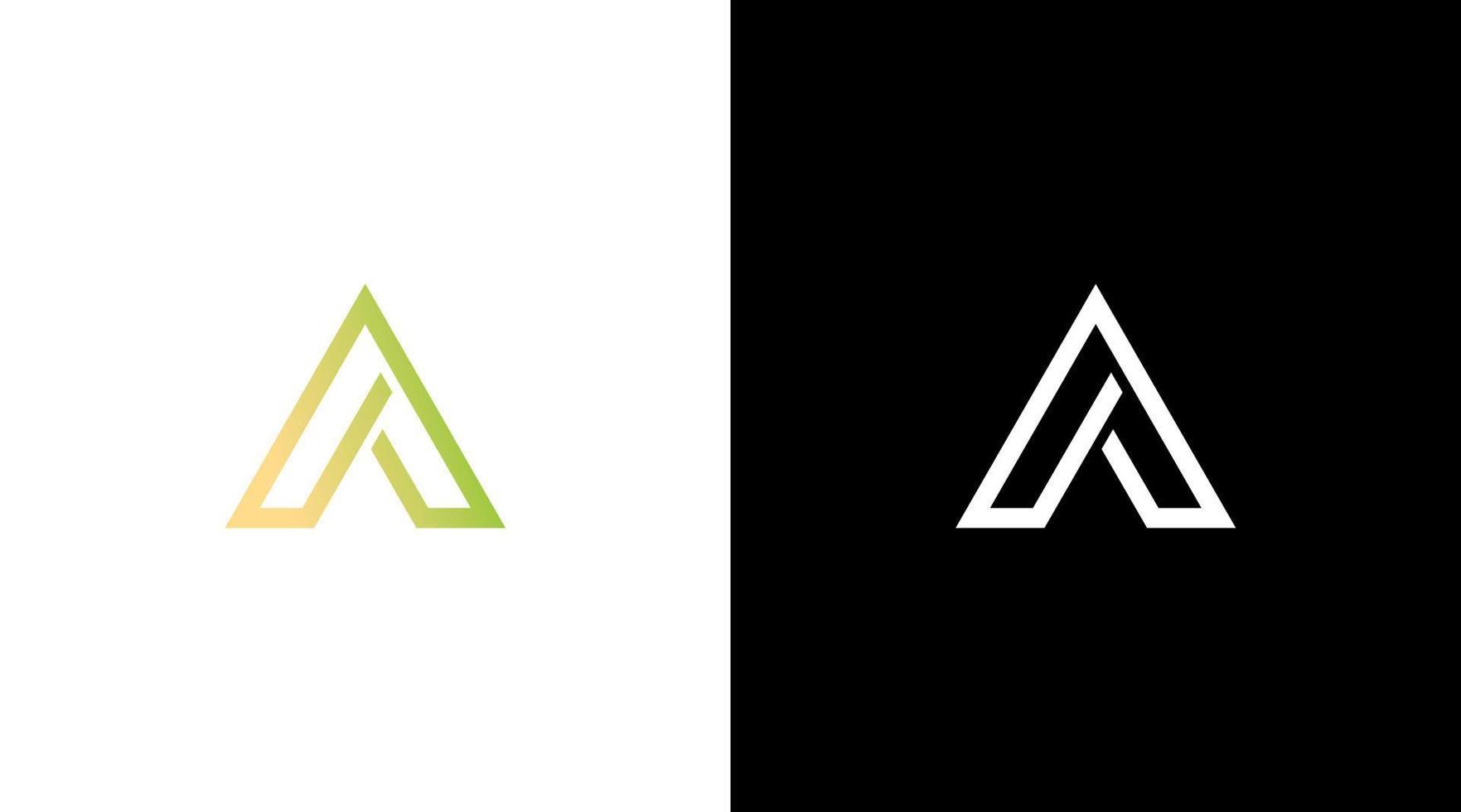 triângulo carta uma logotipo monograma moda vestuário Projeto conceito vetor
