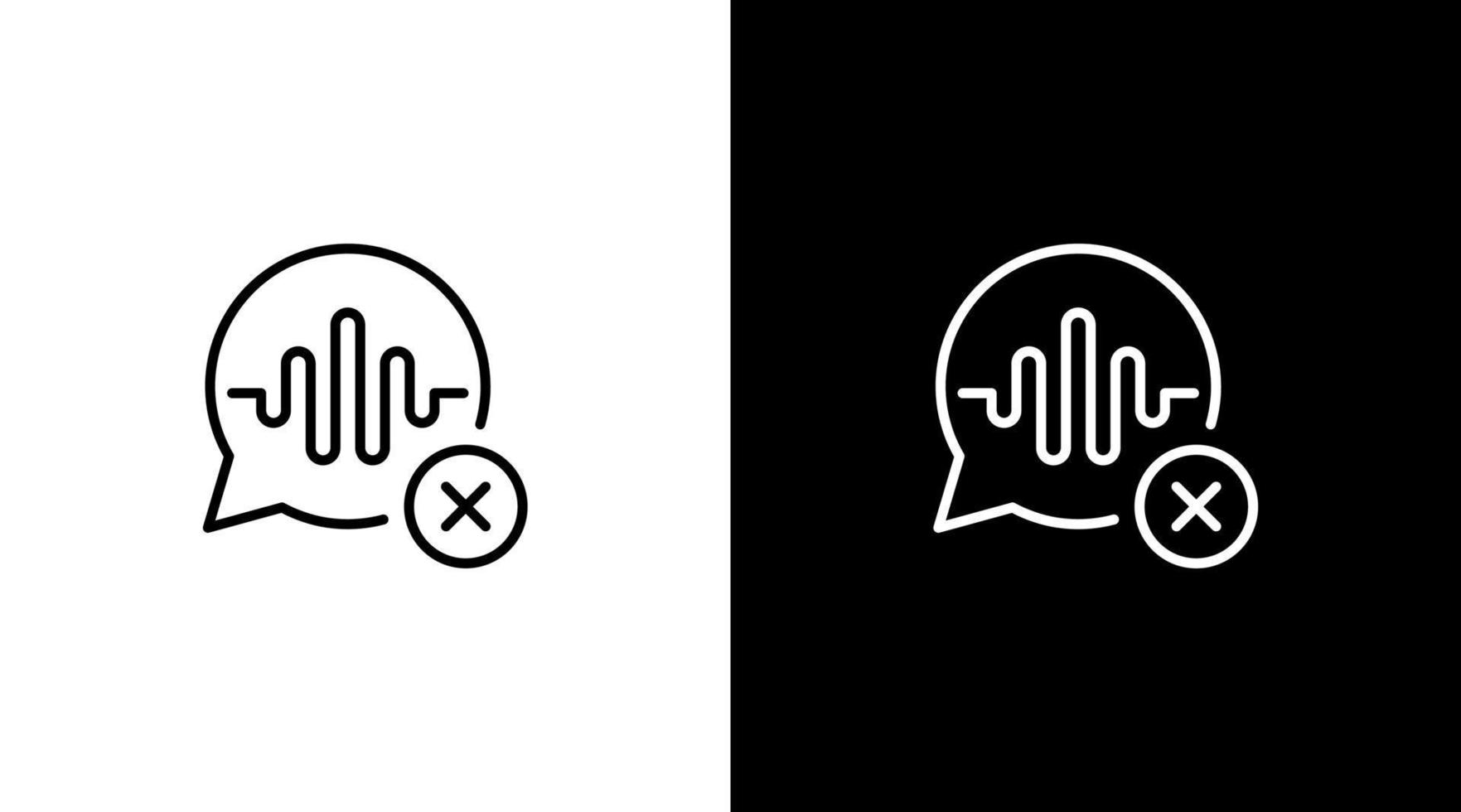 bolha voz bate-papo negado logotipo audio som onda tecnologia esboço ícone Projeto vetor