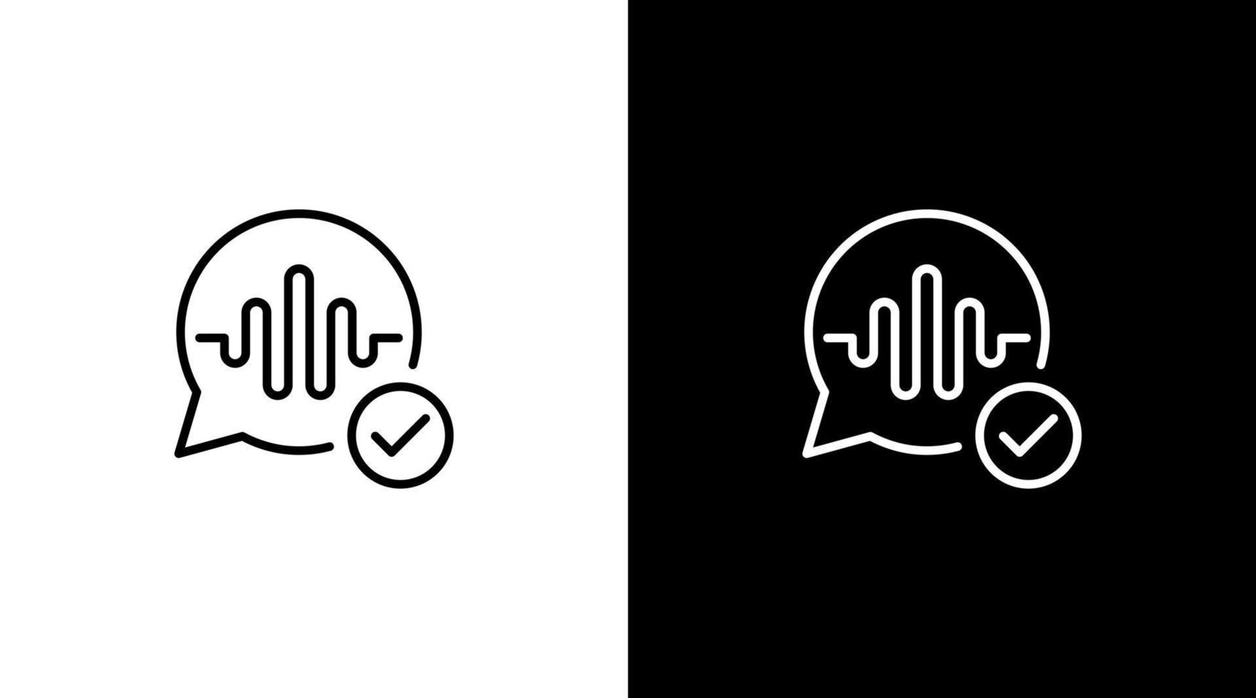 voz conversa aceitar logotipo bolha bate-papo audio som onda tecnologia esboço ícone Projeto vetor