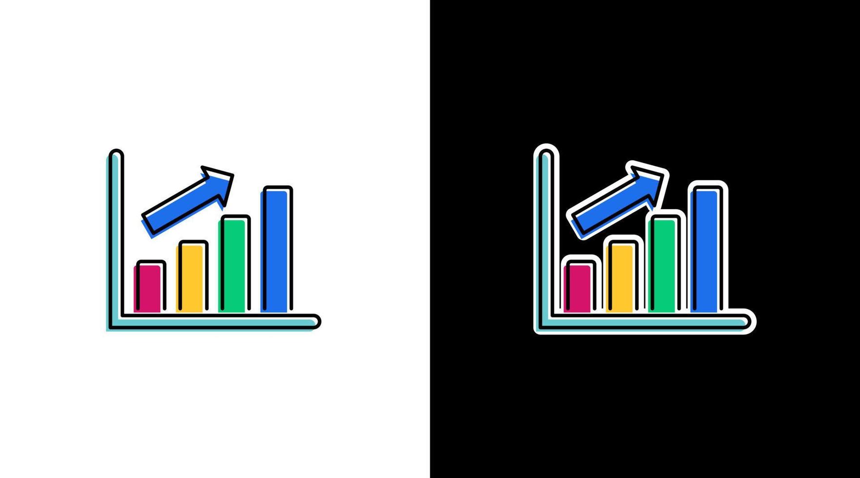 Alto crescimento estatística marketing infográfico dados análise colorida ícone Projeto gráfico Barra percentagem vetor