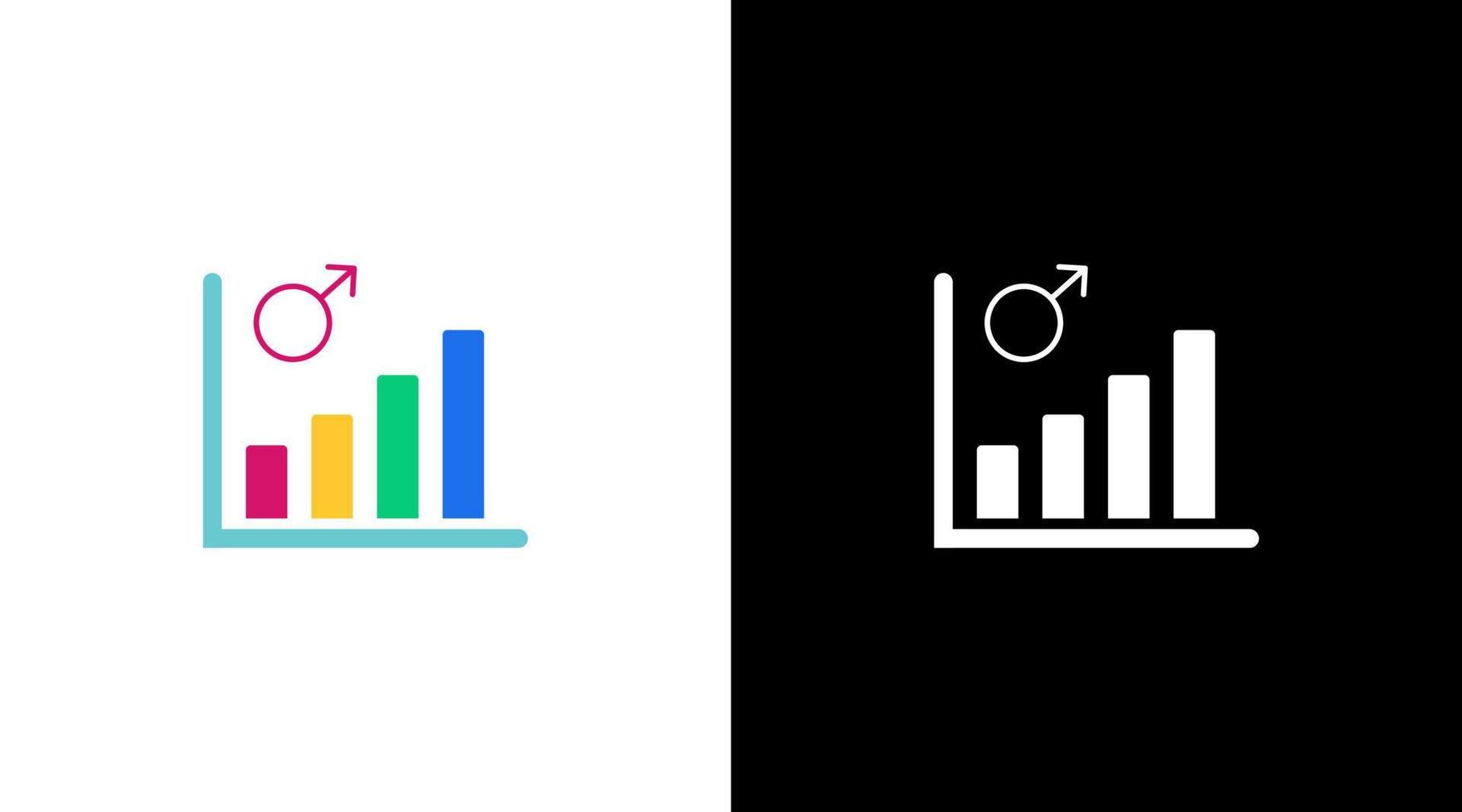 masculino gênero aumentar infográfico dados análise colorida ícone Projeto gráfico Barra vetor