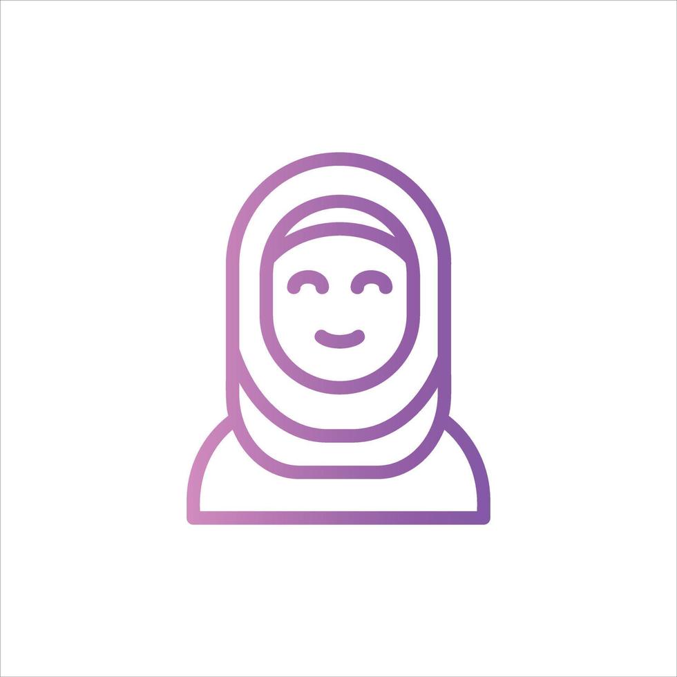 hijab ícone com isolado Vektor e transparente fundo vetor
