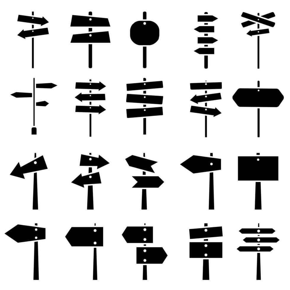 direção borda ícone vetor definir. ponteiro ilustração placa coleção. rota símbolo.