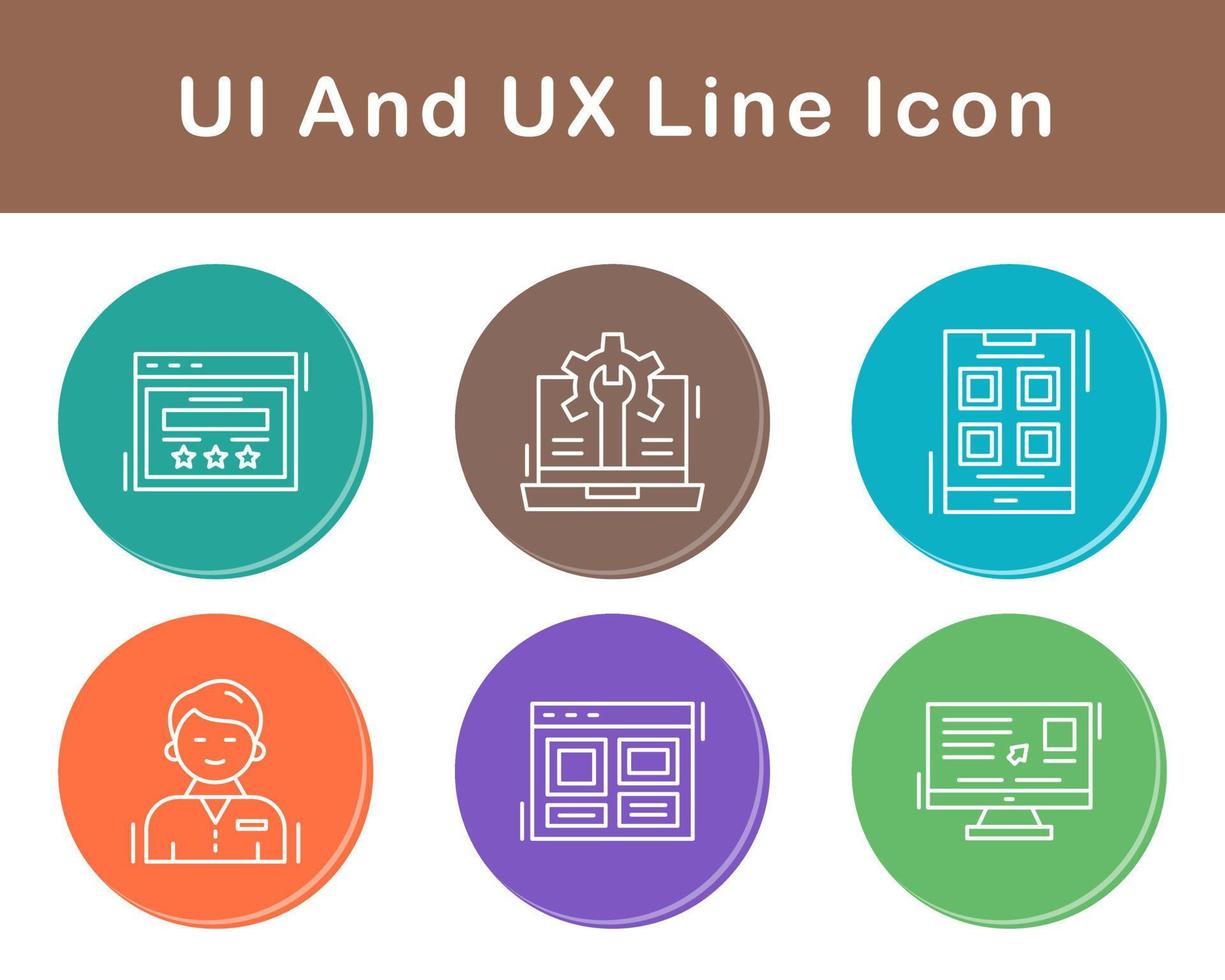 ui e ux vetor ícone conjunto