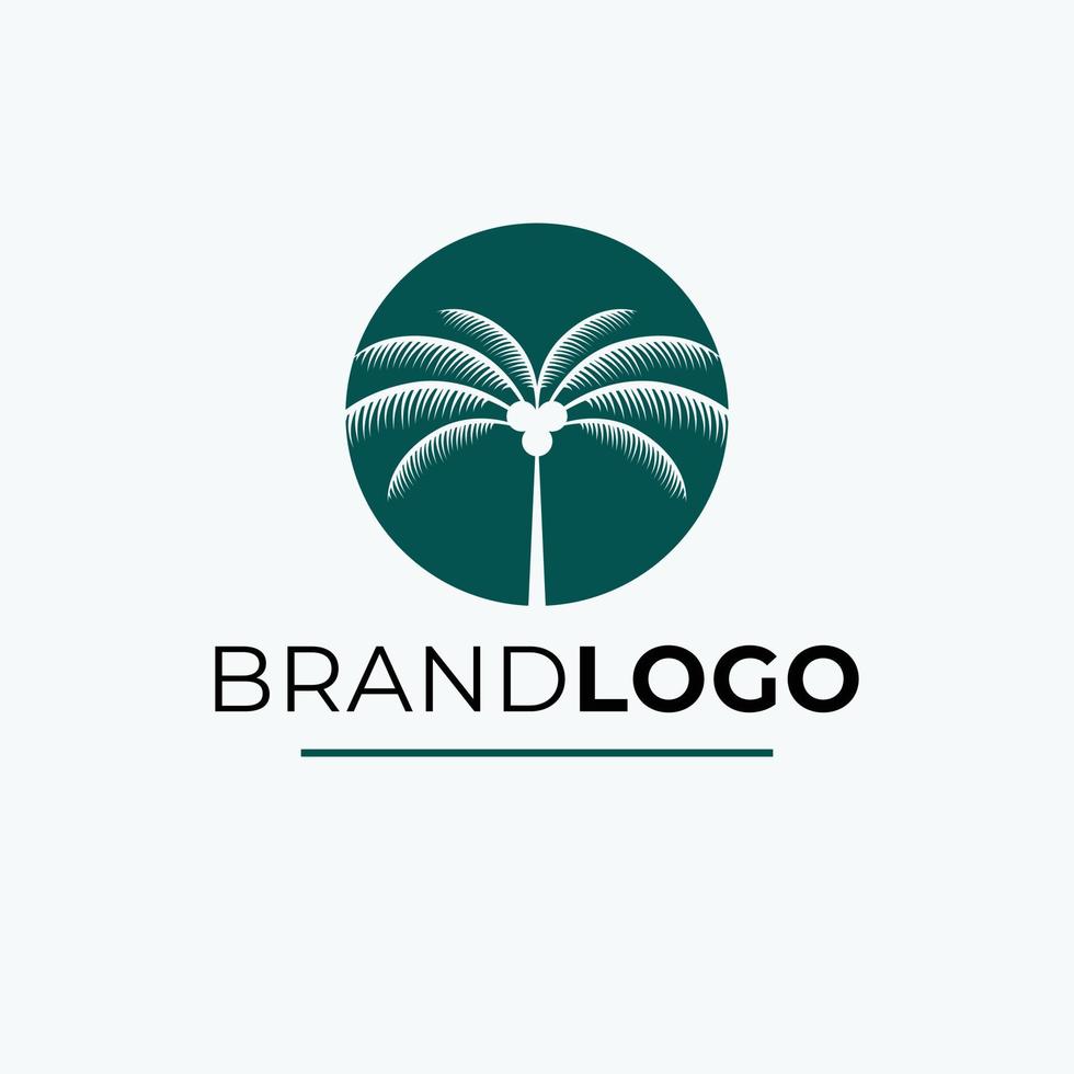 Palma dentro círculo logotipo Projeto. viagem emblema logotipo. tropical Palma árvore logotipo modelo. vetor