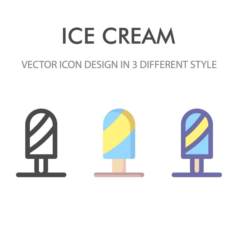 pacote de ícones de sorvete isolado no fundo branco. para o design do seu site, logotipo, aplicativo, interface do usuário. ilustração de gráficos vetoriais e curso editável. eps 10. vetor