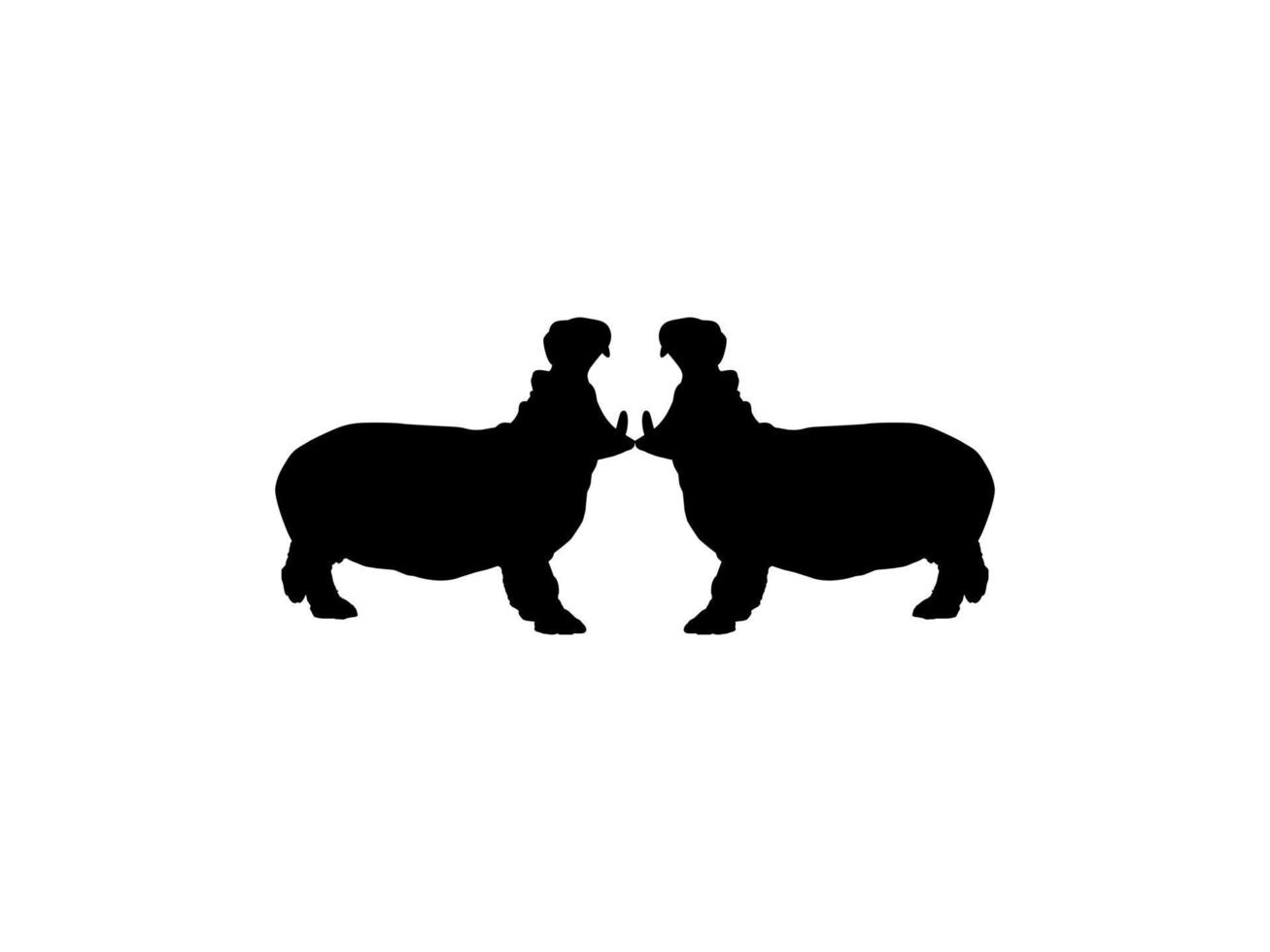 par do a hipopótamo, hipopótamo anfíbio. silhueta para logotipo, arte ilustração, ícone, símbolo, pictograma ou gráfico Projeto elemento. vetor ilustração