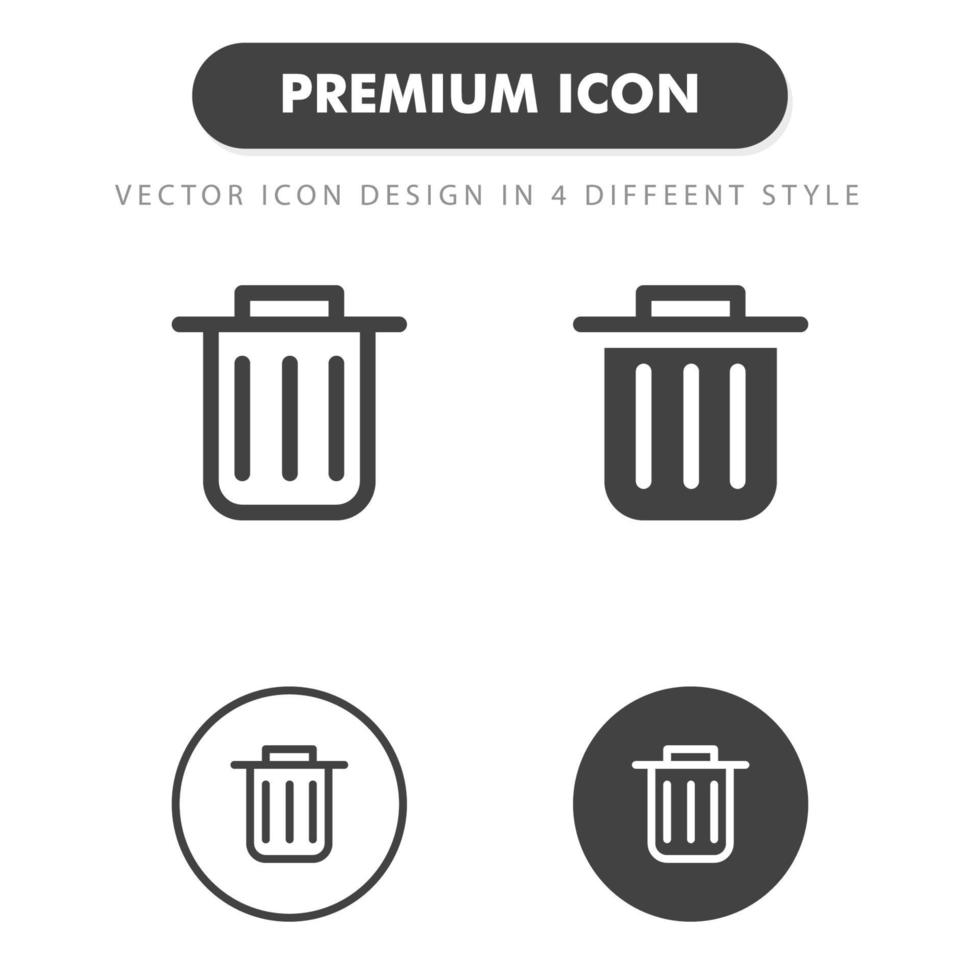 ícone de lixo isolado no fundo branco. para o design do seu site, logotipo, aplicativo, interface do usuário. ilustração de gráficos vetoriais e curso editável. eps 10. vetor