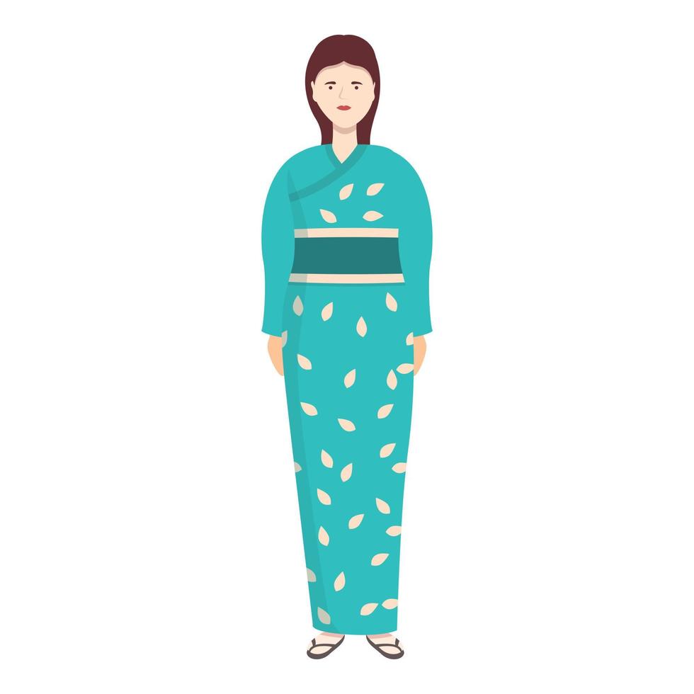 ásia quimono ícone desenho animado vetor. mulher traje vetor