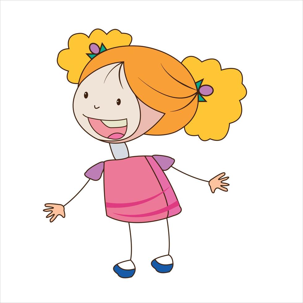 vetor fofa menina do uma simples desenho animado ilustração arte.