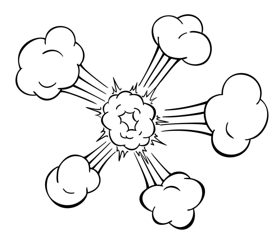 quadrinho estrondo. explosão. histórias em quadrinhos esboço explosão respingo quadrinho livro texto estilo. Uau efeito desenho animado elementos. esboço placa rebentar nuvem, mem expressão discurso, bolha bam rótulo ilustração vetor